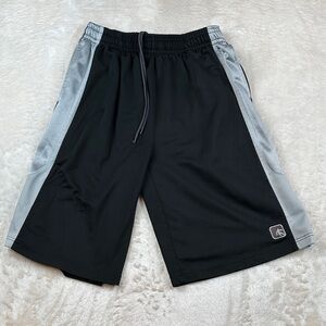 And1 Black Athletic Shorts with Light Gray Side Panels